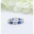 thumbnail image 3 of HeartsAndYou 1.06ct Natural Sapphire Diamond Wedding Band Full Eternity 14k SOLID White Gold, 3 of 9