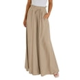 thumbnail image 3 of Womens Tie Waist Wide Leg Summer Pants with Drapery Casual Trousers Comfortable and Chic Wear Khaki L, 3 of 10