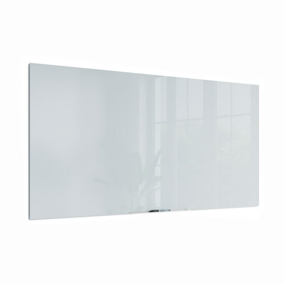 U Brands Floating Non-Magnetic Glass Dry-Erase Board, 70 x 35 Inches, White Frosted Surface, Frameless
