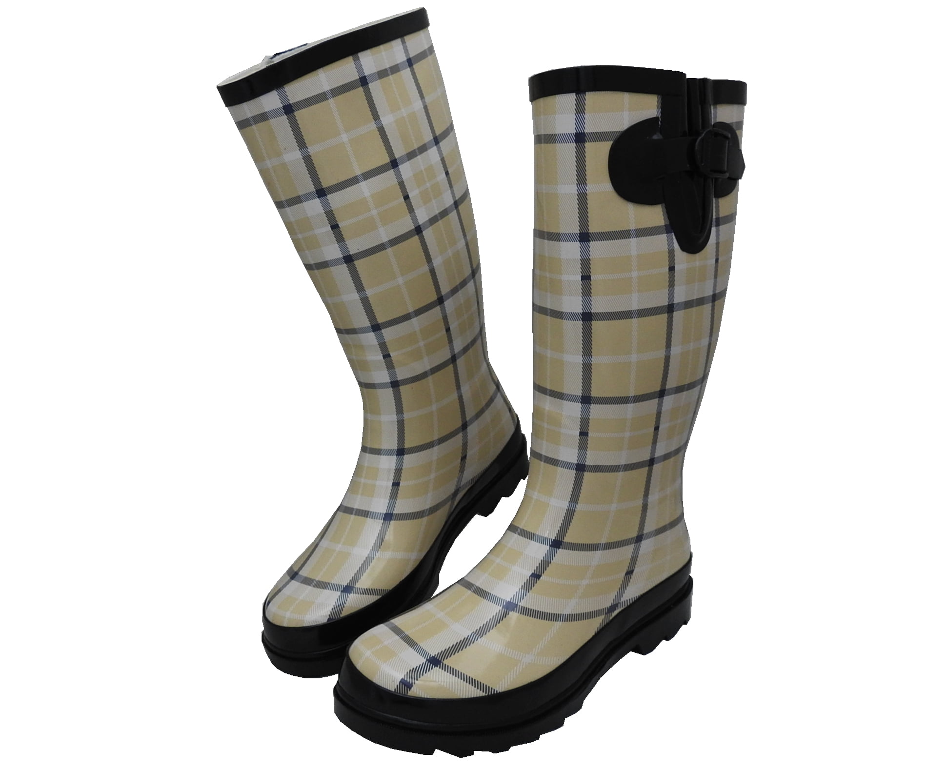 Women's Rain Boots Rubber Waterpoof Mid Calf Colors Wellie Snow Wellington