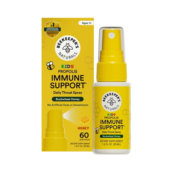 Beekeeper's Naturals Kid's Propolis Throat Spray, Natural Immune Support, 1 fl oz