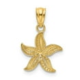 thumbnail image 2 of Finest Gold 14K Yellow & Rhodium with White Diamond-Cut Starfish Pendant, 2 of 4