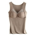 thumbnail image 1 of Camisas térmicas sin mangas para mujer con sujetador, chaleco con cuello en V, ropa interior, chaleco cálido para mujer con cojín - Gris, 1 of 5