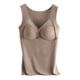 thumbnail image 1 of Camisas térmicas sin mangas para mujer con sujetador, chaleco con cuello en V, ropa interior, chaleco cálido para mujer con cojín - Gris, 1 of 5