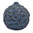 thumbnail image 2 of Benjara Remus Accent Vase with Raised Pebble Pattern- Glazed Blue Ceramic, 2 of 6
