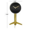 thumbnail image 3 of DecMode Stainless Steel Modern Classy Decorative Round Desk Clock 6"W x 11" H, with Matte Black and Metallic Gold Finish, 3 of 8