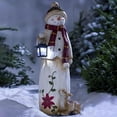 thumbnail image 2 of Farfi Christmas Snowman Figurine with Lantern Resin Snowman Statue Art Decor Outdoor Christmas Snowman Door Greeter for Yard Garden Decor(as seen), 2 of 12