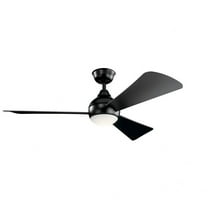 Ceiling Fan with Light Kit 11 inches Tall By 54 inches Wide-Satin Black Finish Bailey Street Home 147-Bel-4187197
