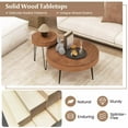 thumbnail image 4 of Harmijoy Farmhouse Round CoffeeTable Set of 2 End Table Natural Finish for Living Room, 4 of 8