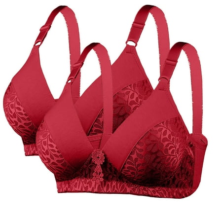 ALLLIST Women Bras Lace Wirefree 2 Set Bralette Solid Soft Red Plunge Women s Lingerie Size S-XL