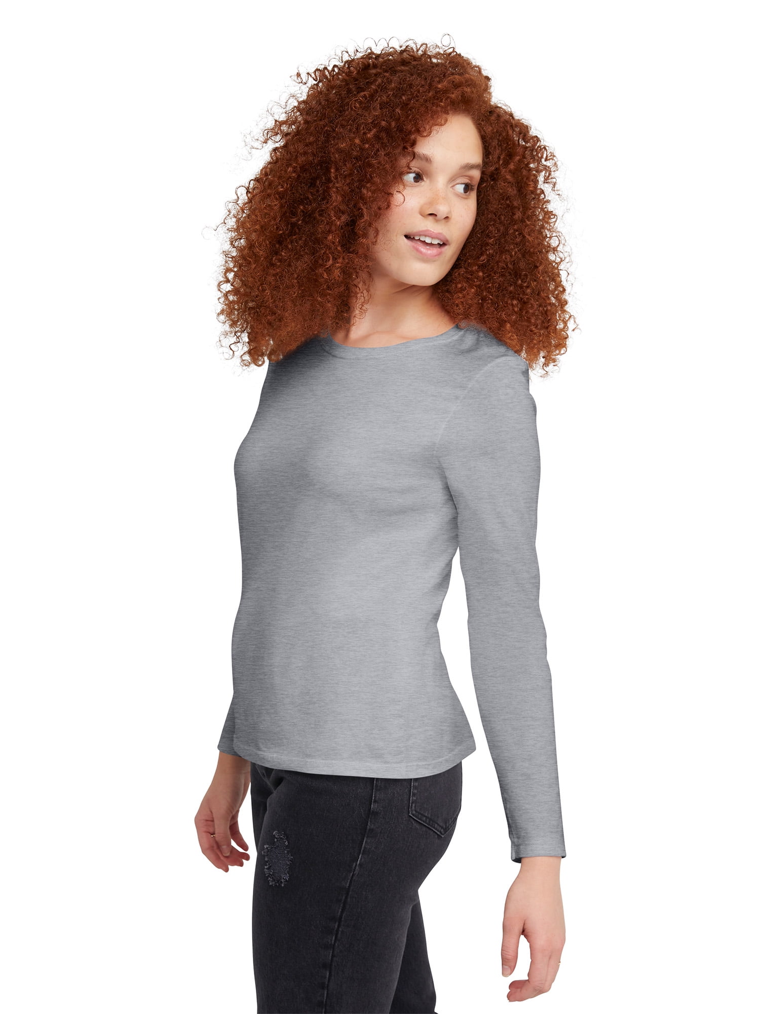 Hanes Women's Long Sleeve Cotton T-Shirt, Sizes XS-5X