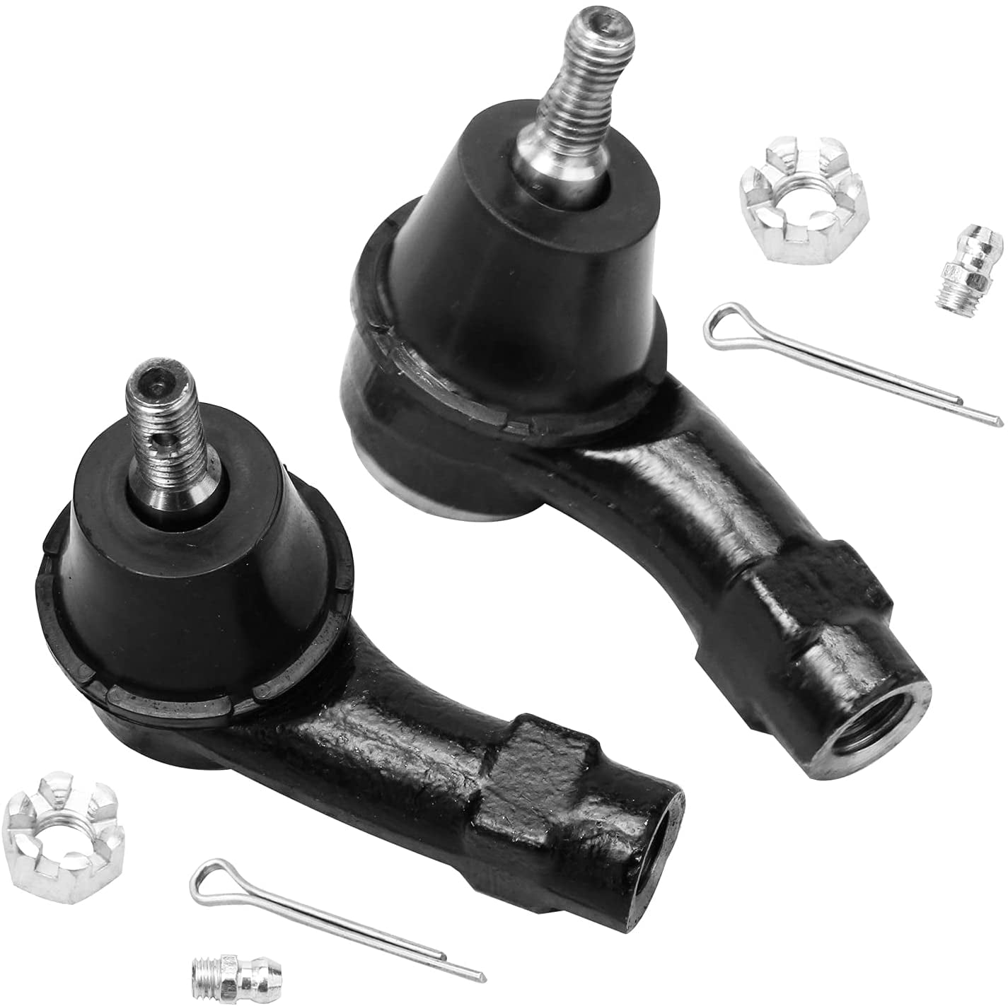 Detroit Axle - Front 6pc Tie Rods Kit for 00-06 Ford Focus, 4 Suspension Outer & Inner Tie Rod Ends 2 Boots 2000 2001 2002 2003 2004 2005 2006 Replacement