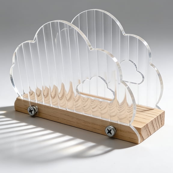 Wooden Acrylic Cloud Napkin Holder Valentine Napkin Holder Easy Installation for Dining Table Decor Valentines Day Kitchen Items