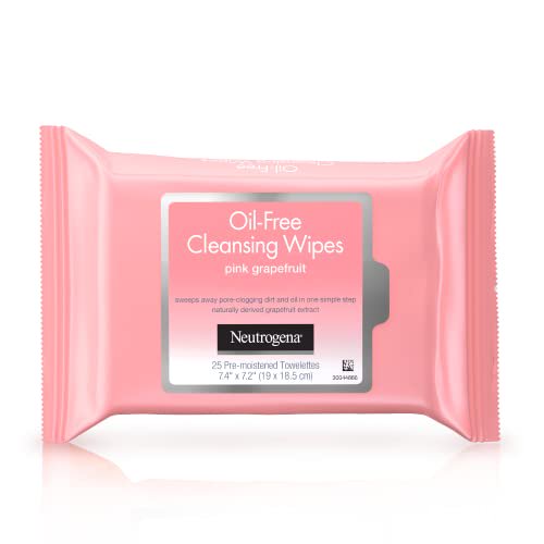 Neutrogena Oil Free Facial Cleansing Makeup Wipes, Disposable Acne Face Towelettes to Remove