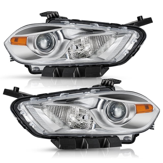 For 2013-2016 Dodge Dart Chrome Housing Clear Lens Headlights Factory Style 2PCS