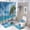 style-1191, variant on 4 Piece Bathroom Shower Curtain Sets Beautiful Palm Tree on The Beach with Blue Sky Bath Mat U-Shaped Floor Mat Toilet Lid Oval Rug Tropical Beach Ocean Sea Palm Tree Bathroom Decor Set