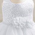 thumbnail image 5 of Little Girls 0-5Y Sleeveless A-Line Sequin Tulle Dress, Flower Decorated Princess Gown for Wedding Ceremony, Pageants & Evening Shows White 2 Years, 5 of 8