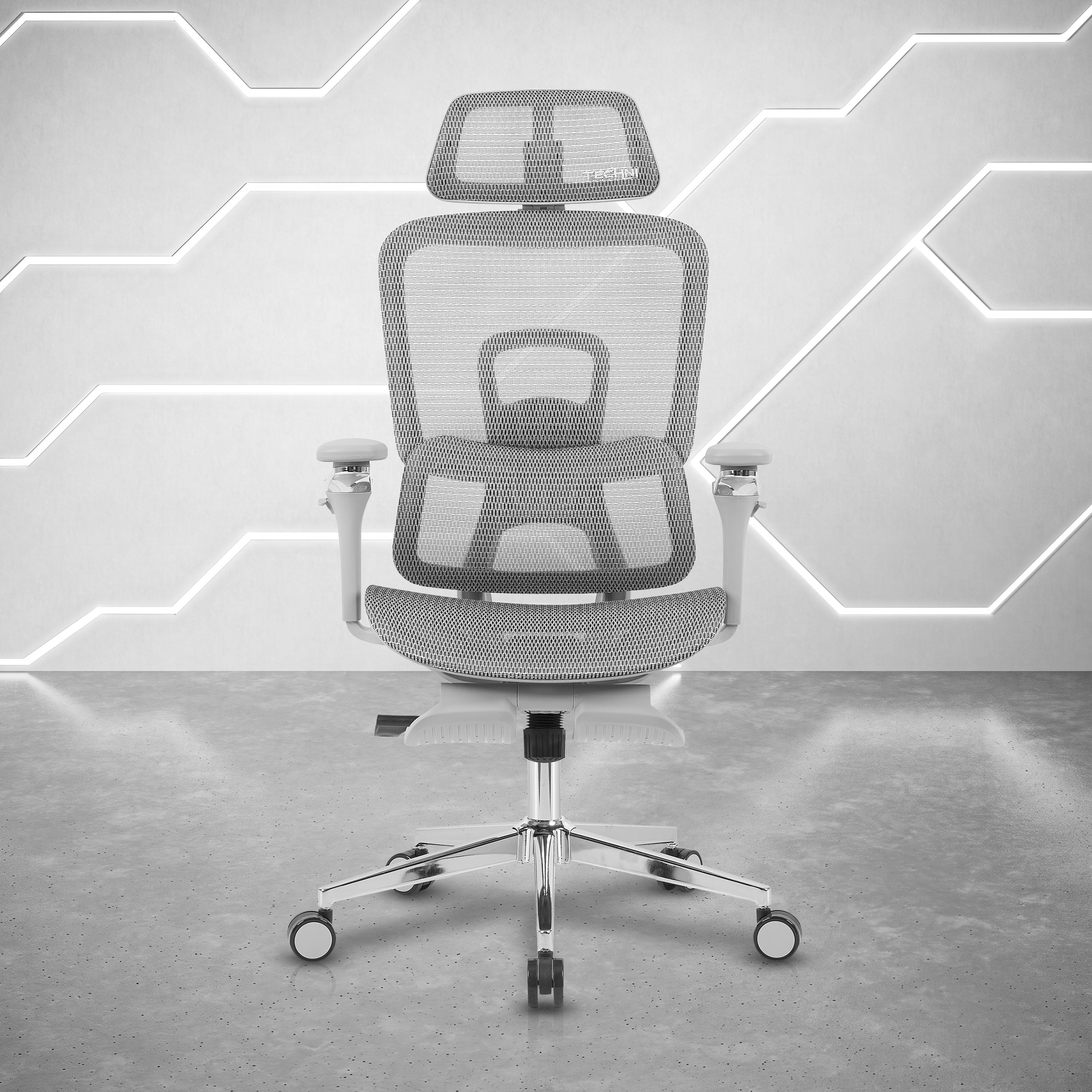 Techni Sport Ergonomic Mesh Office Chair with 5D Armrests & Retractable Footrest