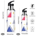 thumbnail image 2 of Yayeee 20oz Insulated Water Bottle Double Wall Stainless Steel with Flip Straw Lid, Simple Triangles, 2 of 7