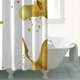 thumbnail image 4 of White Gold Splash Pattern Shower Curtain 72"x84" ,Bathroom Decorative Shower Curtains Set with 12 Hooks,Modern Waterproof Washable Shower Curtain, 4 of 6