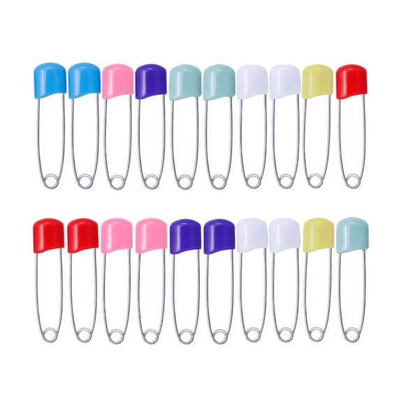 Tizuqe 100pcs Plastic Head Safety Pins 4/5.3cm Safety Locking Cloth Baby Diaper Nappy Pins Needle DIY Pin Marker Sewing Supply
