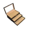 thumbnail image 3 of Organizador de joyería de cajas de lápiz Pen Caqueta de recolección de colección portátil multifuncional Caso de recolección de pluma para la oficina 36 cuadrículas negras beige, 3 of 10