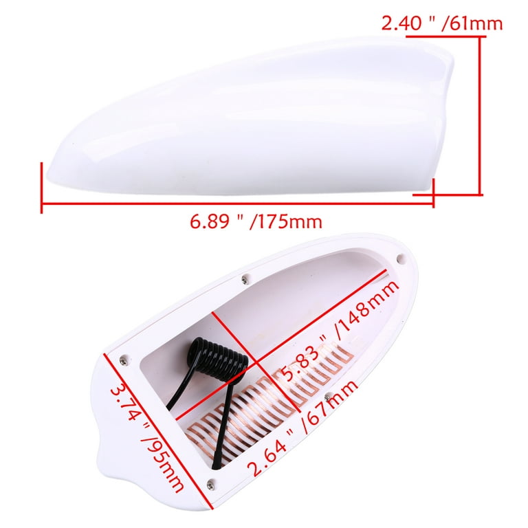 Shark Antenna,Fin Roof Aerial Base Radio for Car SUV Truck Van,Super  Functional & with Adhesive Tape Base(Red)