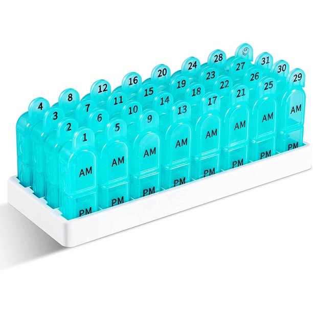 JIARUI Monthly Pill Organizer 2 Times a Day, 30 Day / One Month Pill