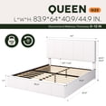 thumbnail image 3 of Einfach Queen Size Bed Frame, Upholstered Platform Bed with Height Adjustable Headboard, Easy Assembly, Noise-Free, Cream, 3 of 7