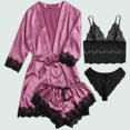 thumbnail image 2 of Conjunto de pantalones cortos y sujetador para dormir para mujer conjunto elegante de 4 piezas a juego traje para el hogar, 2 of 7
