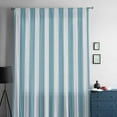 thumbnail image 5 of Aqua Striped Semi Sheer Curtains Drapes for Living Room, Bedroom, French Doors Window 72 Inches Long, Modern Farmhouse Blue White Stripes Rod Pocket Chiffon Curtain Drapery Voile Draperies Panel, 5 of 6