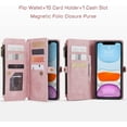 thumbnail image 5 of Ozmatip Magnetic Leather Flip Cell Phone Case with Lanyard Strip for Apple iPhone 11, Rose Pink, 5 of 5