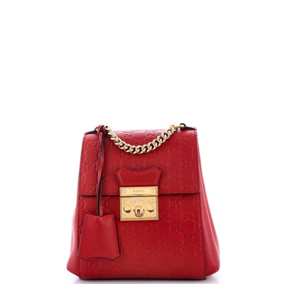 Pre-Owned Padlock Backpack Guccissima Leather Mini By Rebag
