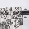 thumbnail image 5 of Farmhouse Black Valance Curtains for Kitchen/Living Room/Bathroom/Bedroom Window, Rod Pocket Small Topper Half Short Window Curtains Voile Sheer Scarf, Vintage Flower Leaf Botanical Plant 42"x18", 5 of 8