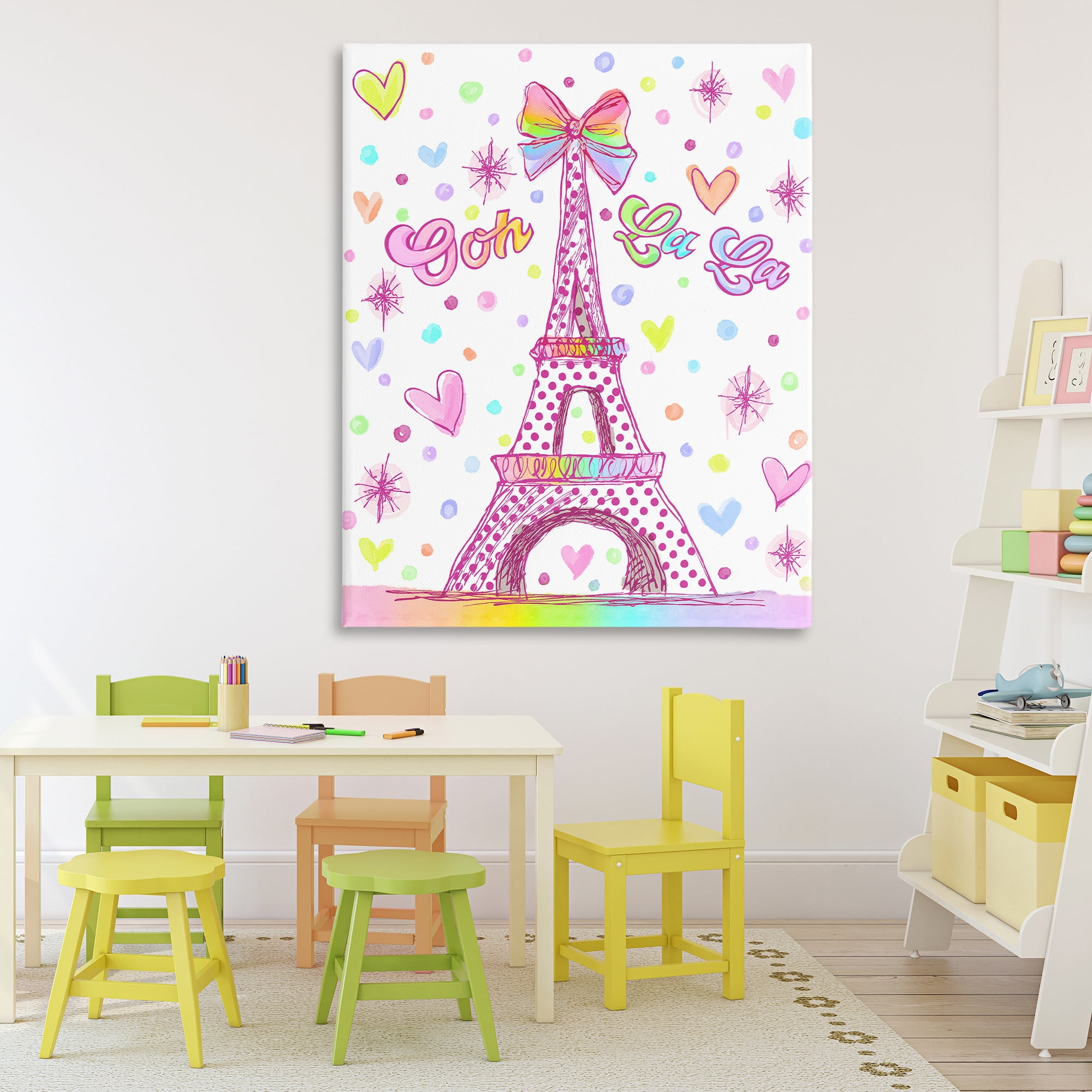Stupell Industries Bright Pastels Eiffel Tower Canvas Wall Art, design by Jess Stempel