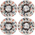 thumbnail image 2 of Shower Caps,Light Gray Chicken Rooster Pattern Waterproof Shower Cap for Women 4 Pieces,Double Reusable Hair Cover for Shower PEVA Elastic Stretch Hem, 2 of 7