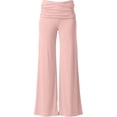 thumbnail image 3 of Coral Fold Over Yoga Pants for Women Low Waisted Wide Leg High Elastic Casual Flowy Pants Elegant Sweatpants S-2XL, 3 of 5
