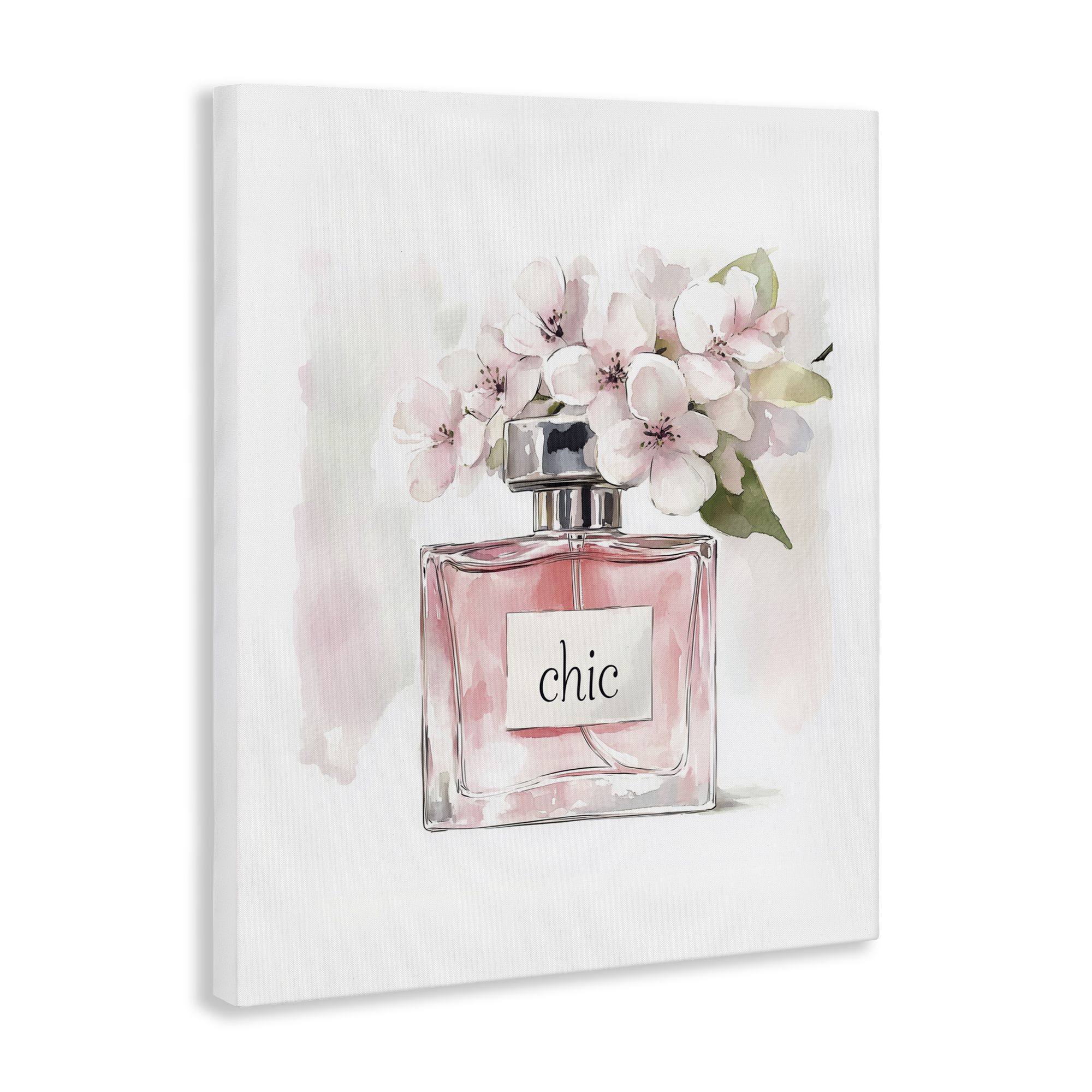 Cherry Blossom Chic Perfume Canvas Wall Art, design by Christine Simpson Art