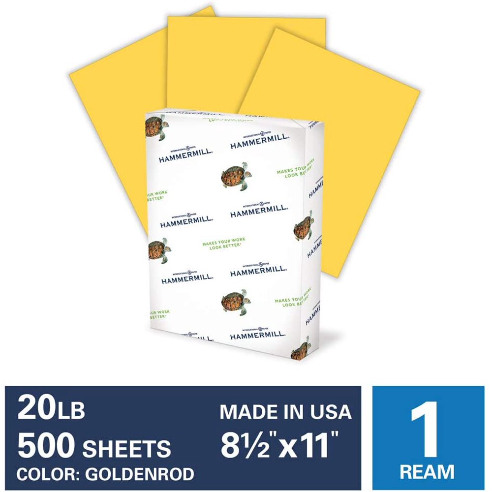 Hammermill Colored Paper, 20lb Goldenrod Paper 8.5x14 Copy Paper, 1