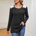 thumbnail image 3 of Scyoekwg Womens Tunic Tops Crew Neck Stripe Brushed Tunic Sweatshirts Loose Long Sleeve T Shirts Dressy Casual Blouses Fall Trendy Solid Color Lightweight Pullover (Black,XXL), 3 of 7