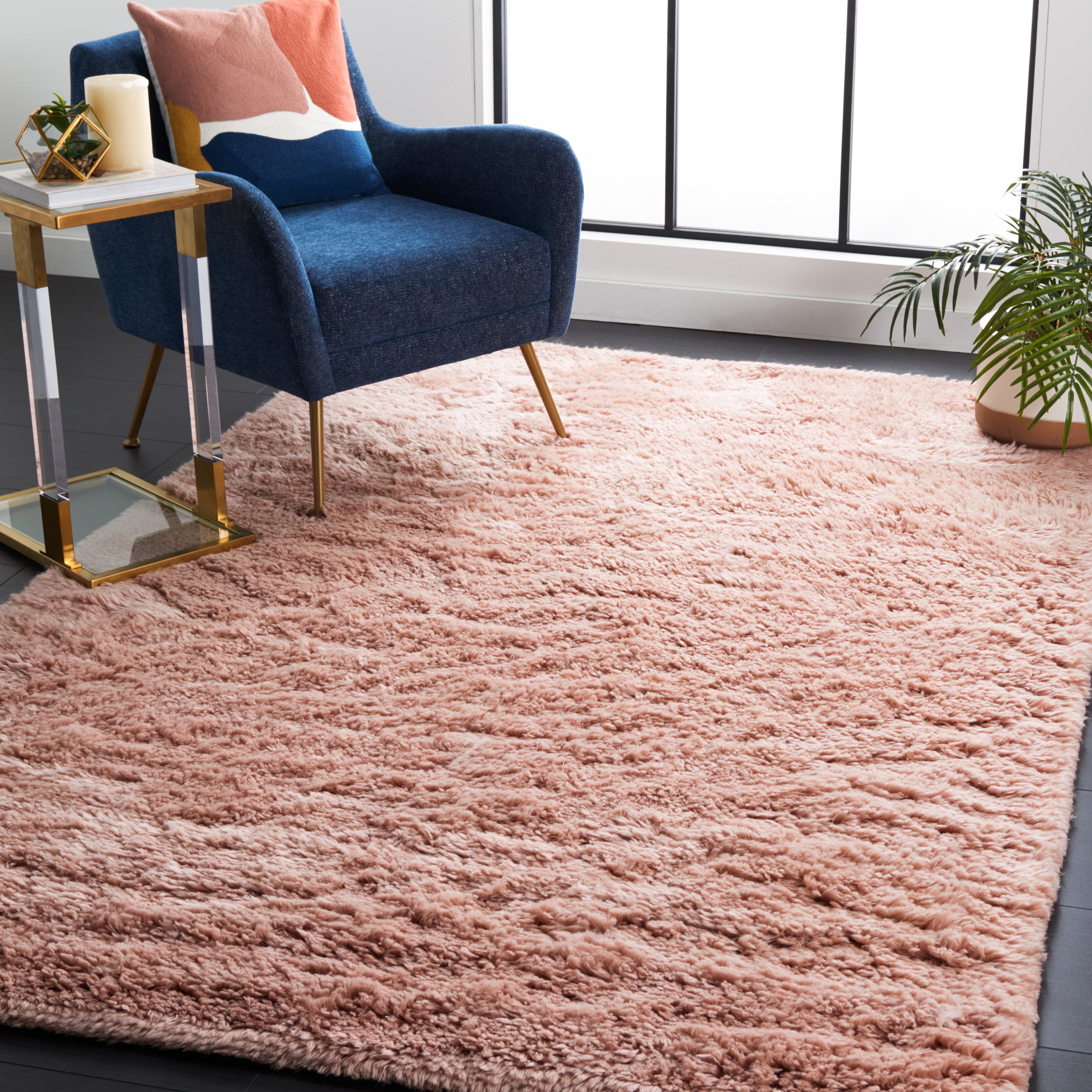 SAFAVIEH Casablanca Genette Solid Area Rug, Pink, 5' x 8'