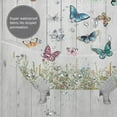 thumbnail image 6 of Farmhouse Rustic Shower Curtain Colorful Butterfly Floral Bathtub Shower Curtains for Bathroom Country Flower Relax Soak Waterproof Polyester Fabric Bathroom Decor Curtain with Hooks 72x72 Inches, 6 of 6