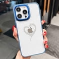 thumbnail image 6 of Clear Diamond Love Heart Case for iPhone 14 Pro Max 6.7-inch,Cute Bling Glitter Rhinestone Plating Camera Lens Protection Shockproof Back Cover Cases for Women Girls(Blue), 6 of 12