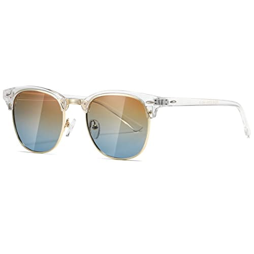 AEVOGUE Gafas de sol polarizadas para mujeres y hombres Gafas de sol retro con montura semi sin montura AE0369