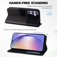thumbnail image 2 of Cute Cartoon Wallet Phone Case for Samsung Galaxy A34 5G with Card Holder Soft PU Leather Kickstand Cover for Men and Women Magnetic Shockproof Protective with Lanyard, Darkgray, 2 of 9