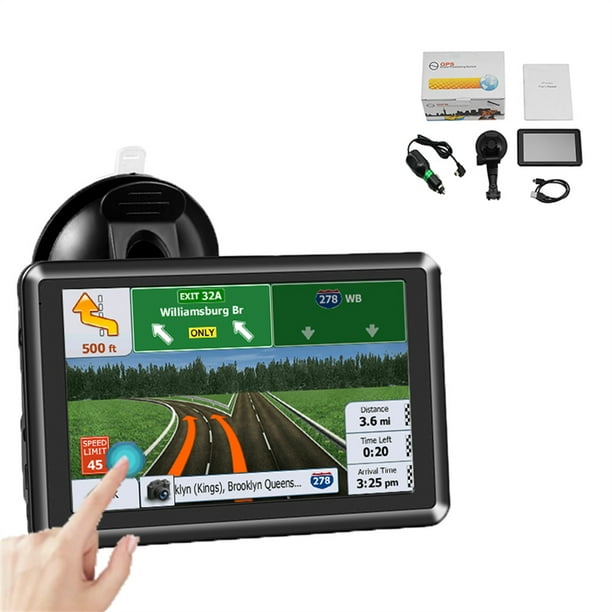 GPS Navigation for 5" Touchscreen 8GB+128M Vehicle GPS Navigator System Real Voice Spoken Turn Reminding for Car - Walmart.com