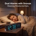 thumbnail image 6 of DAYBETTER Digital Clock, Desk Clock with Dual Display Modes, 3-Level White Ambient Light & Dimmable Backlight, Alarm Clock for Bedroom, Office, 6 of 6