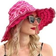 thumbnail image 3 of Sun visor women's sun protection summer big brim hat anti-ultraviolet travel sun hat can be folded and washed/Rose Red, 3 of 7
