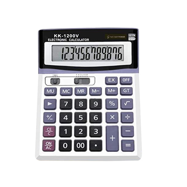 12 Digits Electronic Calculator Portable Solar Calculator without Battery for Financial Office