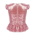 thumbnail image 2 of Miaeowve Kids Girls Sparkly Sequins Ruffle Sleeves Peplum Top Zipper Back Birthday Party Shirts Dancewear Pink 6, 2 of 7